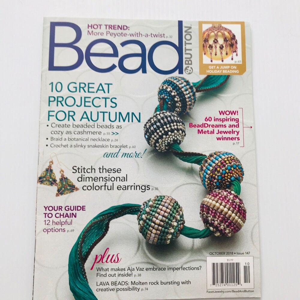 Bead & Button Magazine October 2018 Issue 147 Beadwork Jewelry Beading Projects